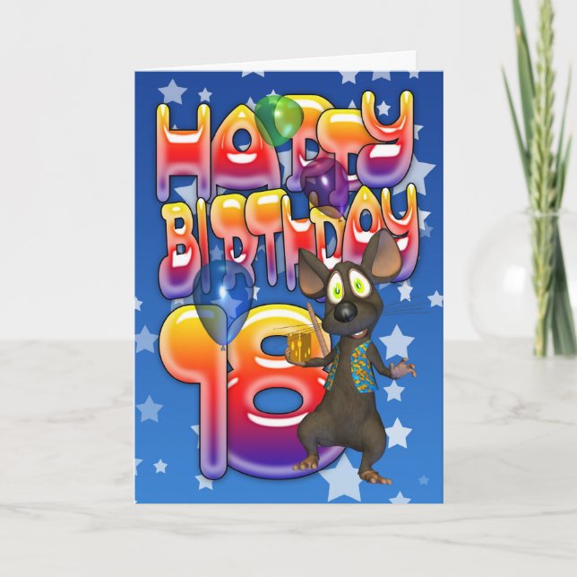 Tarjeta de cumpleaños 18, cumpleaños feliz (Anverso)