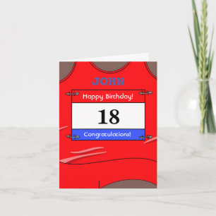 Tarjeta de cumpleaños 18 feliz para un corredor
