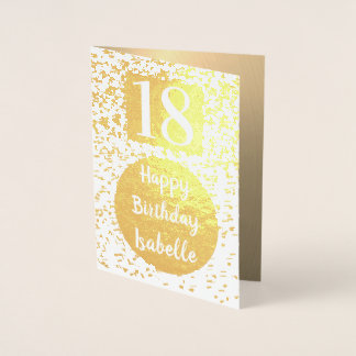 Tarjeta de cumpleaños 18 Gold personalizada