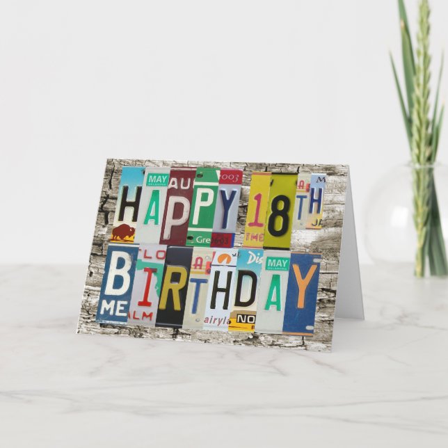 Tarjeta de cumpleaños 18 Happy Plates (Anverso)