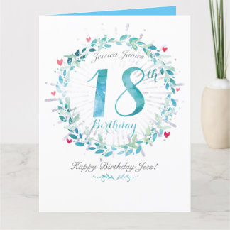 Tarjeta de cumpleaños 18 personalizada