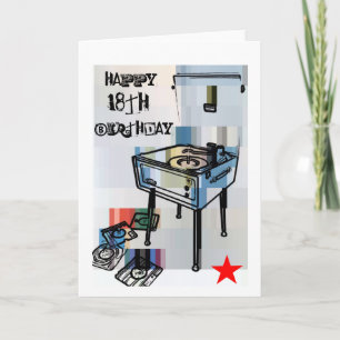 Tarjeta de cumpleaños 18 Retro Happy