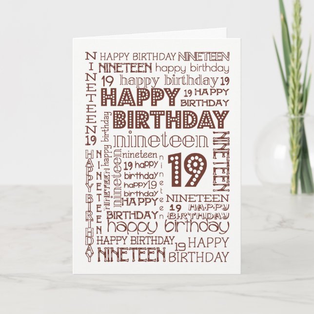 Tarjeta de cumpleaños 19º específica para la edad  (Anverso)