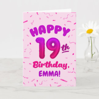 Tarjeta de cumpleaños 19 con nombre personalizado