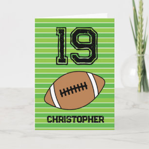 Tarjeta de cumpleaños 19 del Fútbol Verde