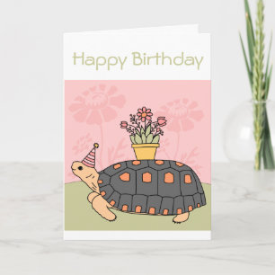 Tarjeta de cumpleaños 1 de Tortoise Redfoot person