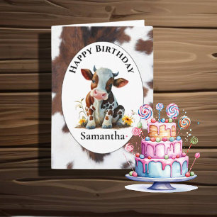 Tarjeta de cumpleaños 1 vaca