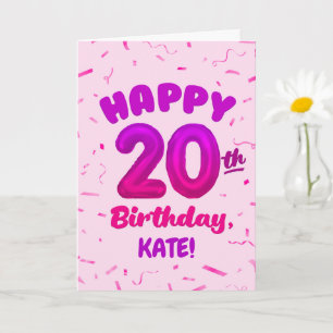 Tarjeta de cumpleaños 20 con nombre personalizado