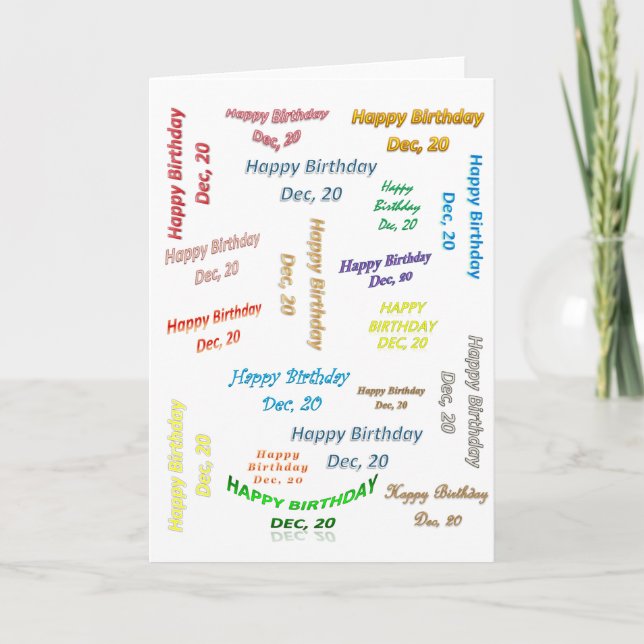Tarjeta de Cumpleaños 20 de Diciembre (Anverso)