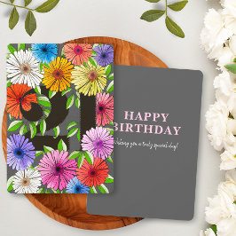 Tarjeta de cumpleaños 21ª Flamorosa Gris Retro Hap