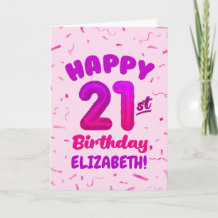 Tarjeta de cumpleaños 21 con nombre personalizado