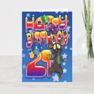 Tarjeta de cumpleaños 21, cumpleaños feliz