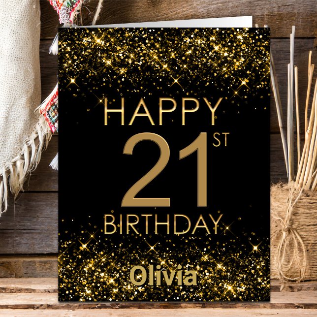 Tarjeta de cumpleaños 21 de Oro Negro (Subido por el creador)