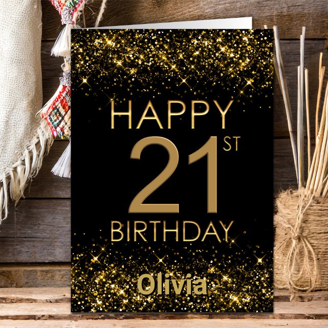 Tarjeta de cumpleaños 21 de Oro Negro (Subido por el creador)