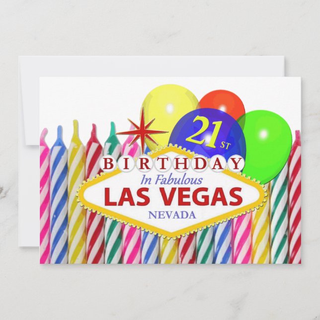 Tarjeta de cumpleaños 21 en Las Vegas (Anverso)