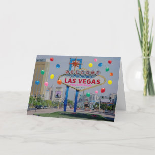 Tarjeta de cumpleaños 21 feliz de Las Vegas en ros