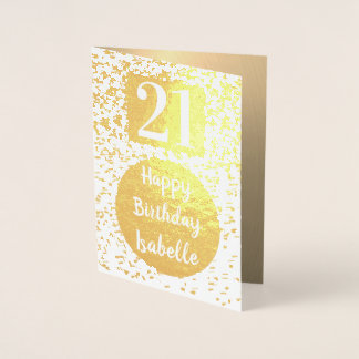Tarjeta de cumpleaños 21 Gold personalizada