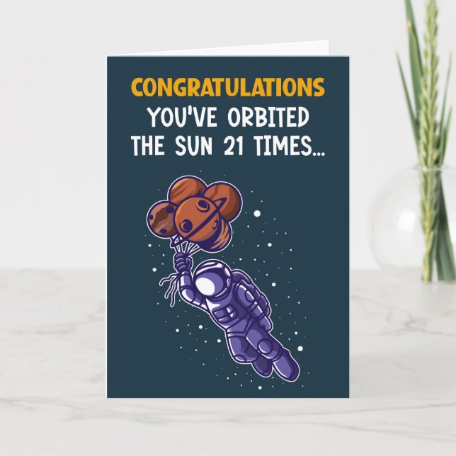 Tarjeta de cumpleaños 21 humorística (Anverso)