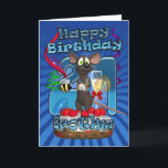 Tarjeta De Cumpleaños 21 Para Brother - Ratón Funk<br><div class="desc">Tarjeta De Cumpleaños 21 Para Brother - Ratón Funky En Un Pastel De Cerezo</div>