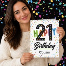 Tarjeta de cumpleaños 21 para primo