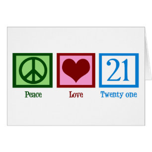 Tarjeta de cumpleaños 21 Paz Amor