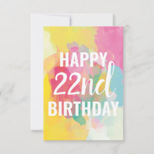 Tarjeta de cumpleaños 22 feliz ("Gradientes de acu
