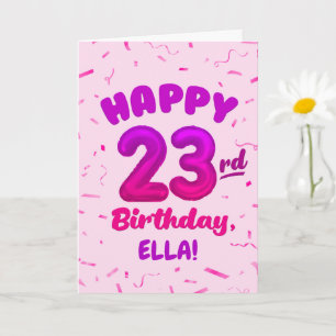 Tarjeta de cumpleaños 23 con nombre personalizado