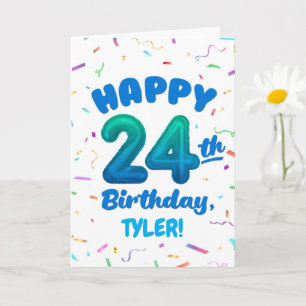 Tarjeta de cumpleaños 24 con nombre personalizado