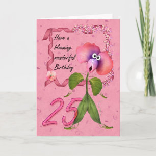 Tarjeta de cumpleaños 25 con honestidades flamenca