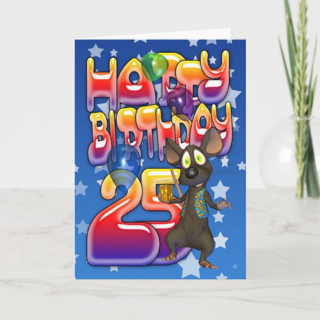 Tarjeta de cumpleaños 25, cumpleaños feliz (Anverso)