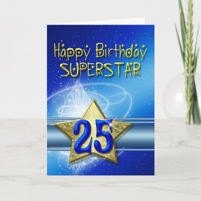Tarjeta de cumpleaños 25 para Superstar (Anverso)