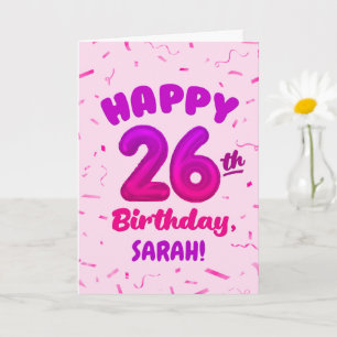 Tarjeta de cumpleaños 26 con nombre personalizado