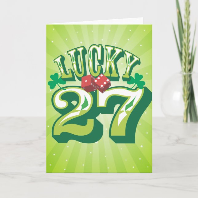 Tarjeta de cumpleaños 27 afortunada (Anverso)