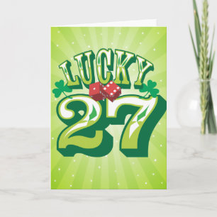 Tarjeta de cumpleaños 27 afortunada