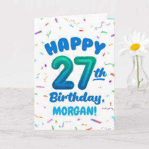 Tarjeta de cumpleaños 27 con nombre personalizado