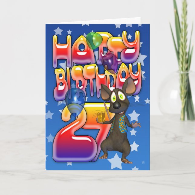 Tarjeta de cumpleaños 27, cumpleaños feliz (Anverso)