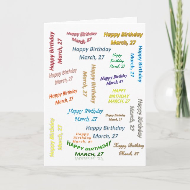 Tarjeta de Cumpleaños 27 de Marzo (Anverso)