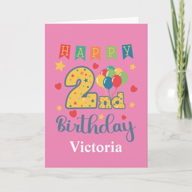 Tarjeta de cumpleaños 2 años (Anverso)