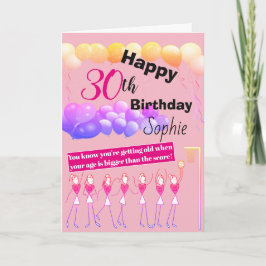 Tarjeta de cumpleaños 30.º jugador de Netball pers