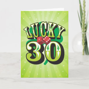 Tarjeta de cumpleaños 30 afortunada