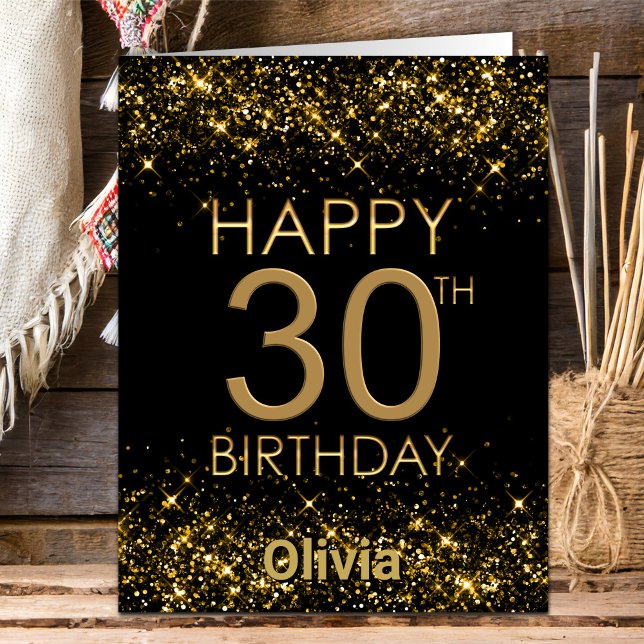 Tarjeta de cumpleaños 30 Black Gold (Subido por el creador)