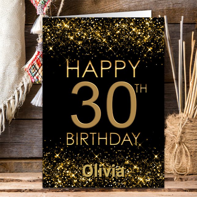 Tarjeta de cumpleaños 30 Black Gold (Subido por el creador)