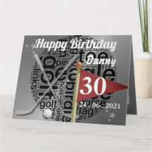 Tarjeta de cumpleaños 30 de golf personalizada par