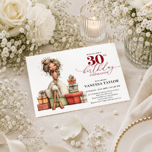 Tarjeta de cumpleaños 30 de Marsala para mujer cap