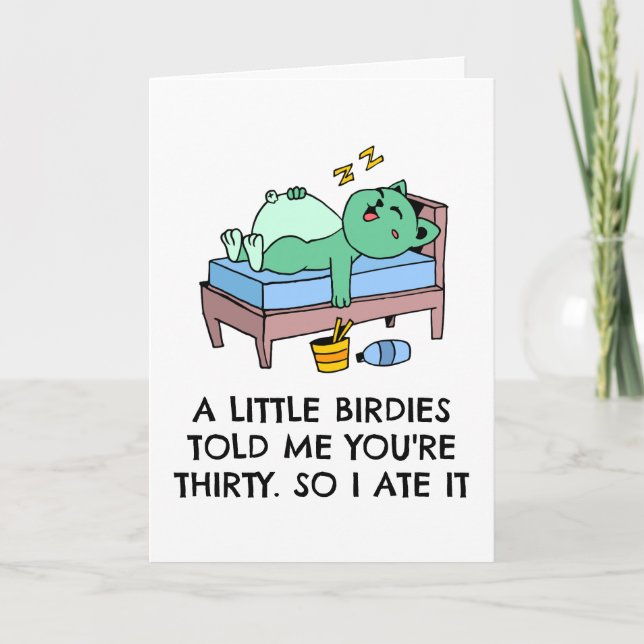 tarjeta de cumpleaños 30 del gato (Anverso)