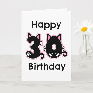 tarjeta de cumpleaños 30 del gato