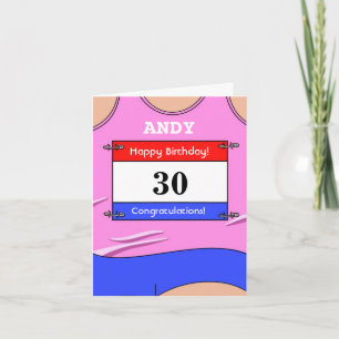 Tarjeta de cumpleaños 30 feliz para un corredor
