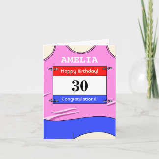 Tarjeta de cumpleaños 30 feliz para un corredor