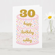 Tarjeta de cumpleaños 30 personalizada, nombre per