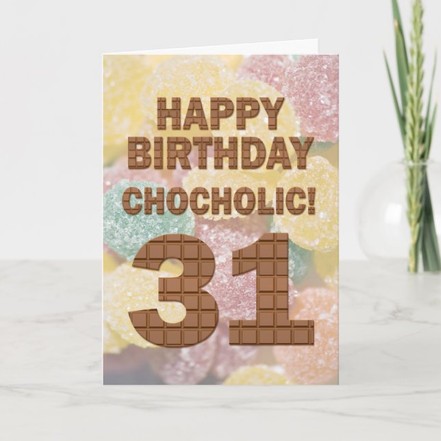 Tarjeta de cumpleaños 31 Chocolólica (Anverso)